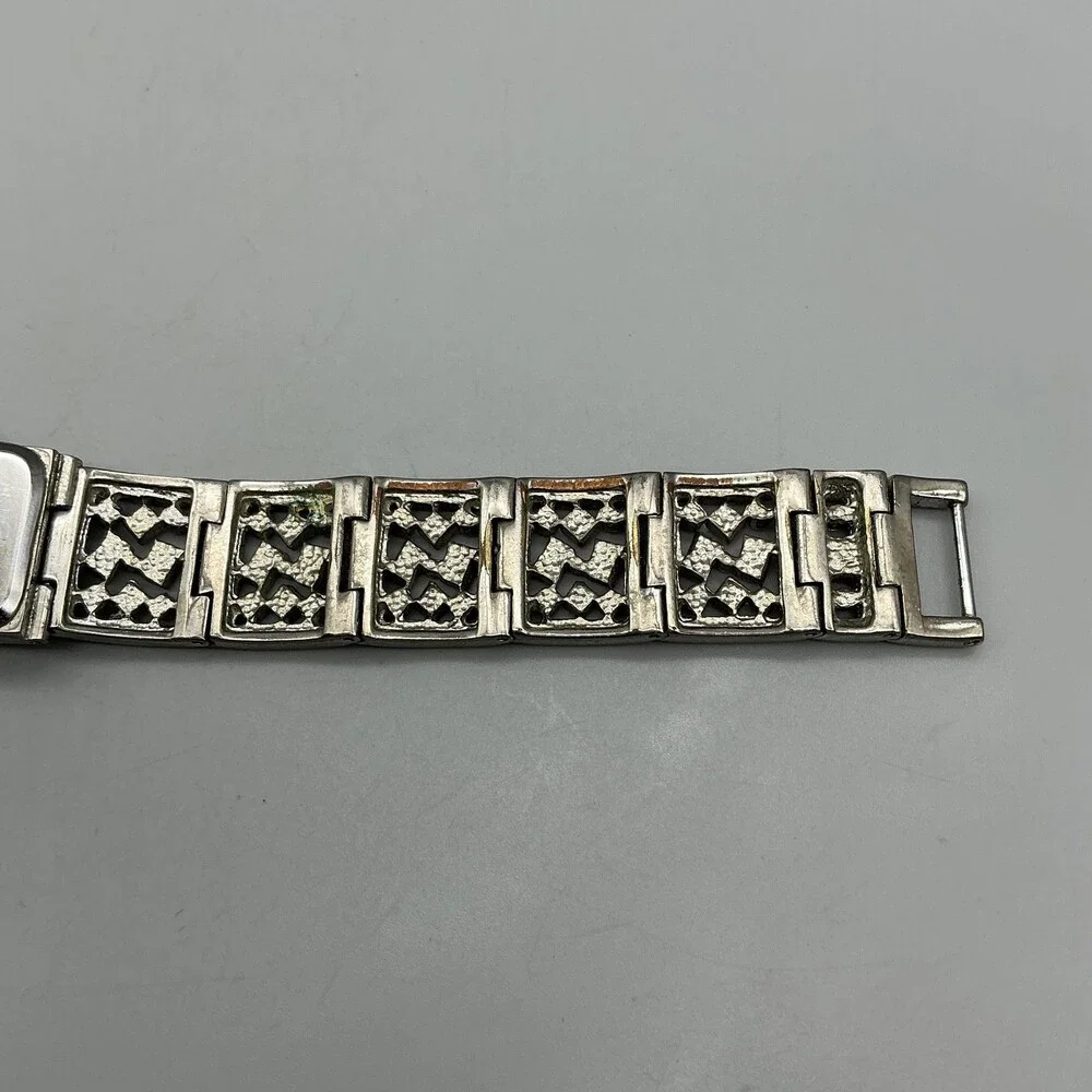 Xanadu Womens Watch 18mm White Dial Silver Tone Gem Bracelet New Battery 7.5